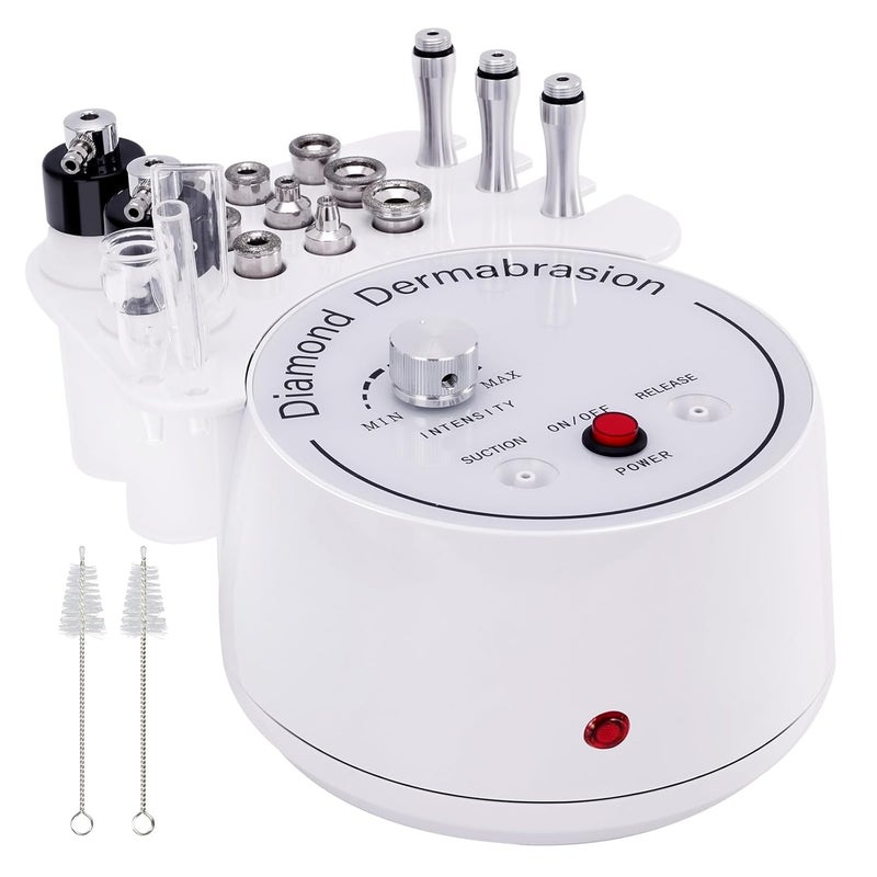 mcwdoit 3 in 1 Diamond Micro DermaBrasion Machine, Professional Dermabrasion Facial Skin Care Device with Wand, Spray Bottle and Vacuum Glass Tube for Personal Home Beauty Salon Use - Image 1
